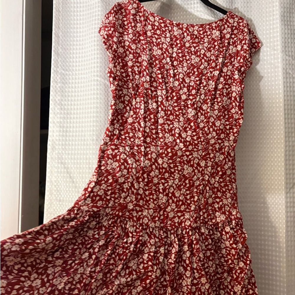 Reformation Burgundy Floral Mini Dress - Picture 9 of 10